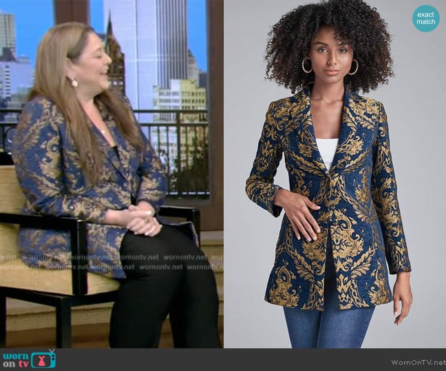 Venus Jacquard Paisley Blazer worn by Camryn Manheim on Live with Kelly and Mark