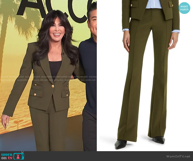 Veronica Beard Hibiscus Flare Leg Trousers worn by Marie Osmond on Access Hollywood