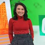 Vicky’s black belted mini skirt on Today