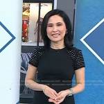 Vicky’s black studded shoulder dress on Today