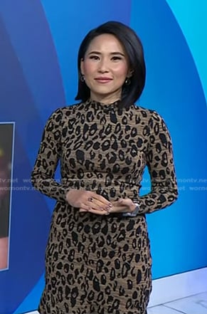 Vicky’s brown leopard mini dress on Today
