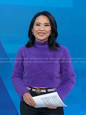 Vicky’s purple turtleneck fuzzy sweater on Today