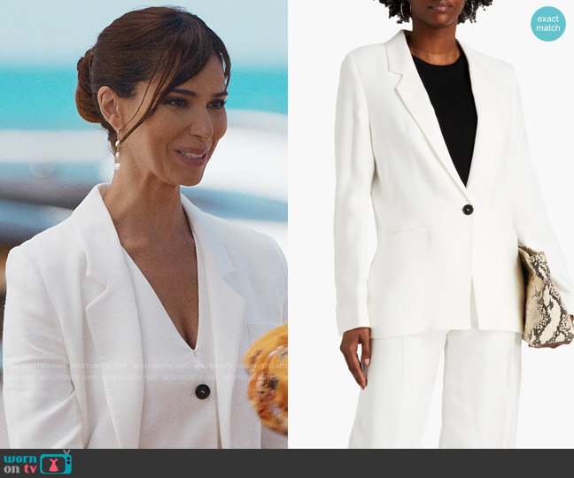 Victoria Victoria Beckham Slub Woven Blazer worn by Elena Roarke (Roselyn Sanchez) on Fantasy Island