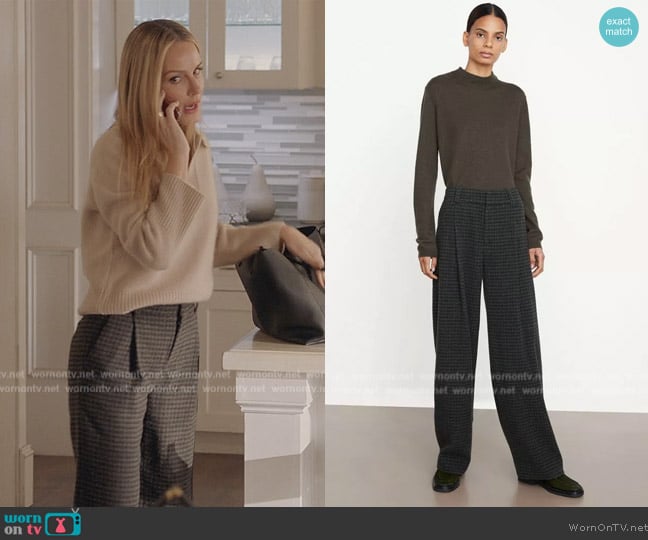 Vince Check Plaid Pleat Front Pants worn by Laura Baker (Monet Mazur) on All American
