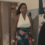 Viv’s abstract print mini wrap skirt on Bel-Air
