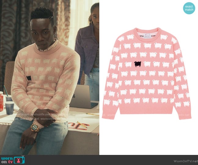 Warm and Wonderful Diana Sheep Sweater worn by Carlton Banks (Olly Sholotan) on Bel-Air