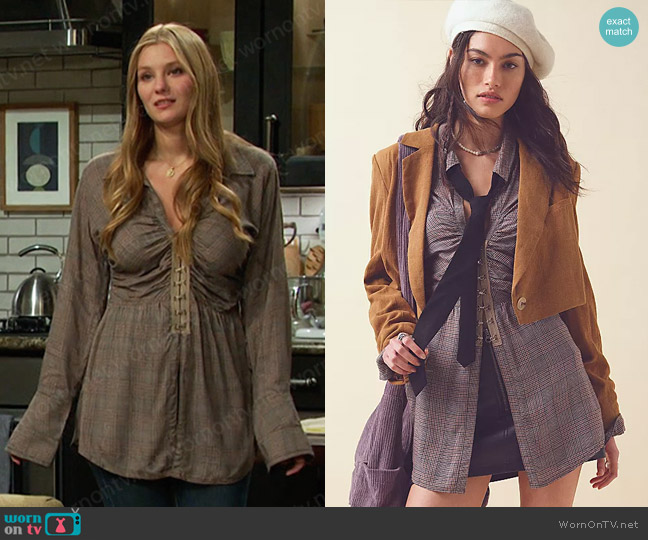 We The Free Catalynn Remade Shirt worn by Alice Caroline Horton (Lindsay Arnold) on Days of our Lives