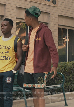Will’s black printed trim shorts on Bel-Air