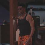 Will’s red printed shorts on Bel-Air