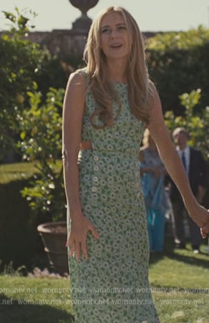Willa’s green floral cutout dress on Succession
