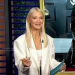 Zanna’s white crystal embellished blazer on Access Hollywood