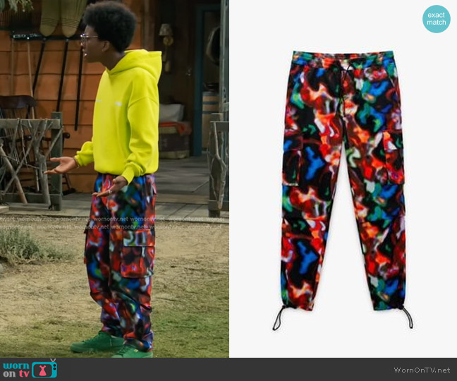 Zara x Rhuigi Cargo Pants worn by Noah Lambert (Israel Johnson) on Bunkd