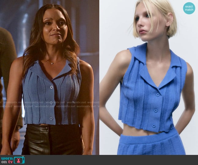 Zara Chenille Rib Top worn by Cecile Horton (Danielle Nicolet) on The Flash