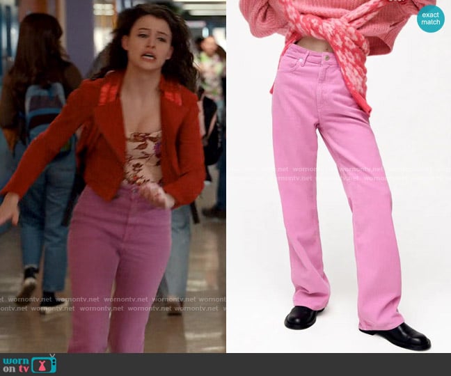 Zara Corduroy Pants worn by Maxine Baker (Sara Waisglass) on Ginny & Georgia