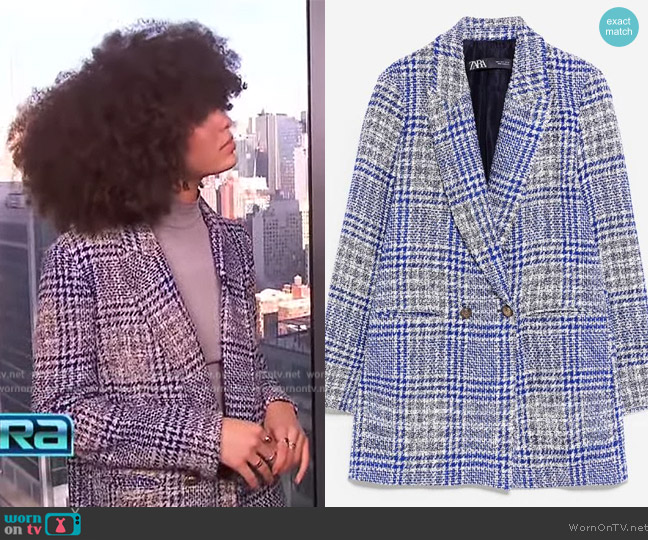 Zara Double Breasted Jacket worn by Kaliegh Garris on Extra