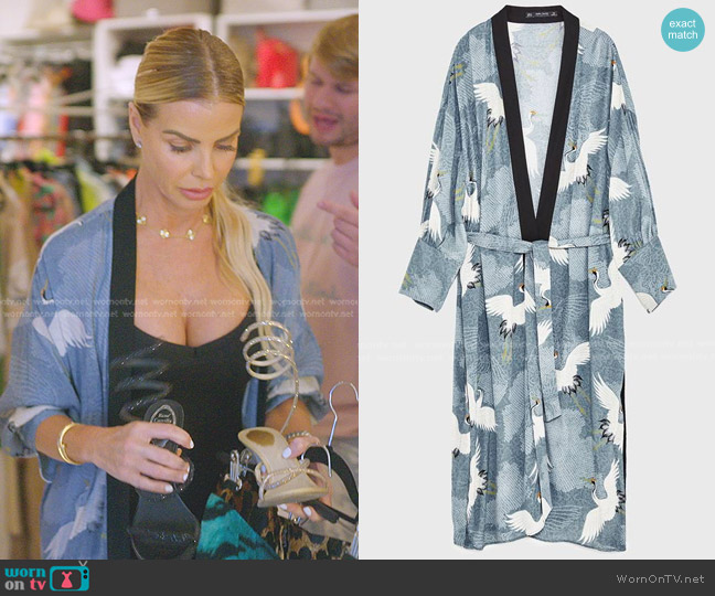 Zara Heron Print Robe worn by Alexia Echevarria (Alexia Echevarria) on The Real Housewives of Miami