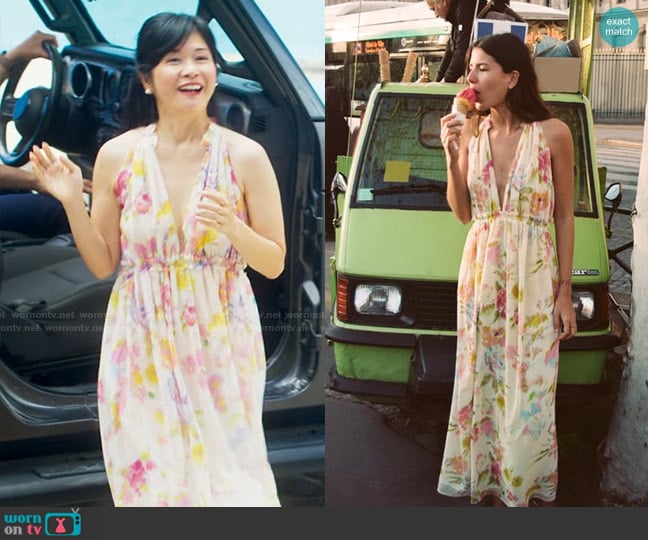 Zara Long Floral Print Dress worn by Nancy (Keiko Agena) on Fantasy Island