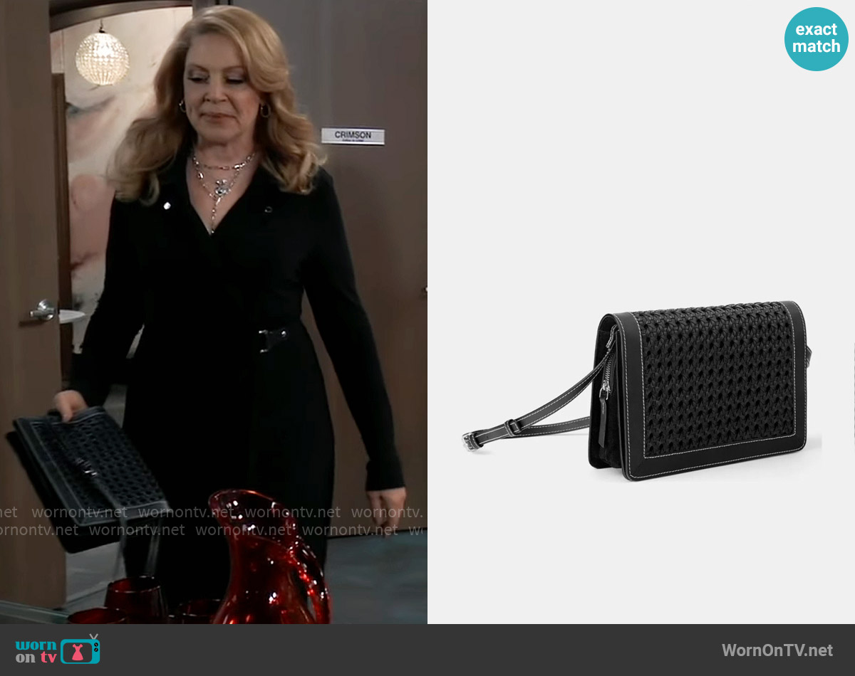 Zara Plaited Crossbody Bag worn by Liesl Obrecht (Kathleen Gati) on General Hospital