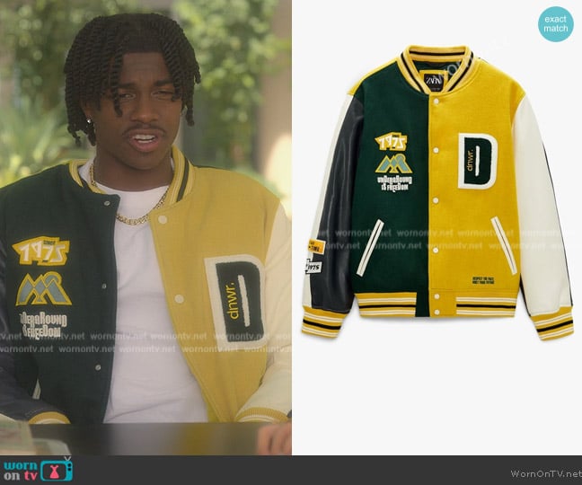 Zara Varsity Jacket worn by Zeke (Ceyair J Wright) on Grown-ish