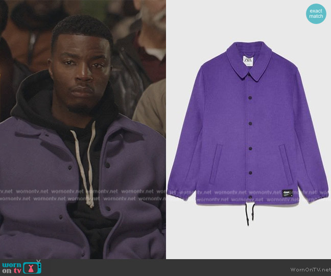 Zara Wool Effect Coach Jacket worn by Spencer James (Daniel Ezra) on All American