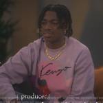 Zeke’s purple Kenzo graphic sweatshirt on Grown-ish