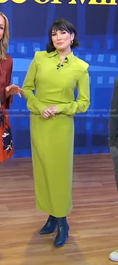 Zoe Chao’s lime green polo dress on Good Morning America
