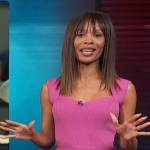 Zuri’s pink ribbed mini dress on Access Hollywood