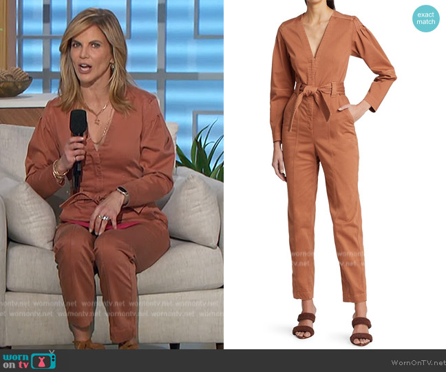 A.L.C. Cade Twill Belted Jumpsuit worn by Natalie Morales on The Talk