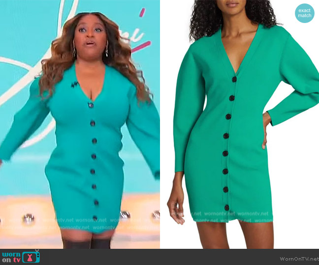 A.L.C. Nate Button Front Sweater Dress worn by Sherri Shepherd on Sherri