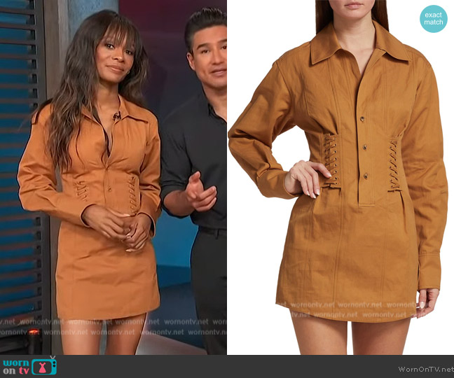 A.L.C. Paisley Minidress worn by Zuri Hall on Access Hollywood
