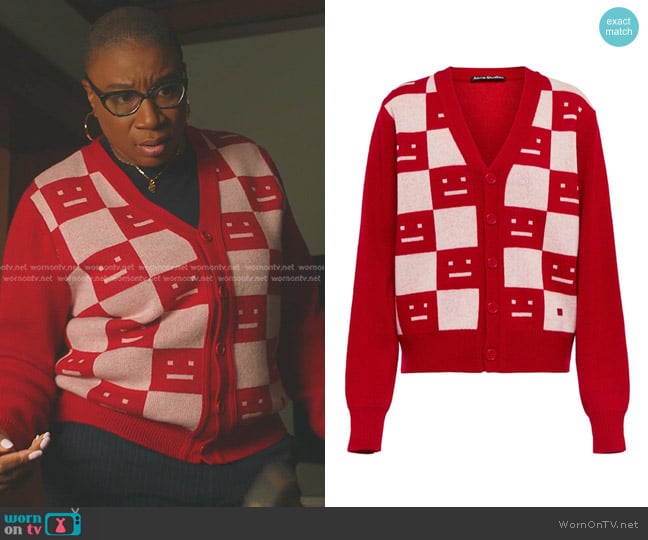 Acne Studios Logo Cardigan worn by Henrietta Wilson (Aisha Hinds) on 9-1-1