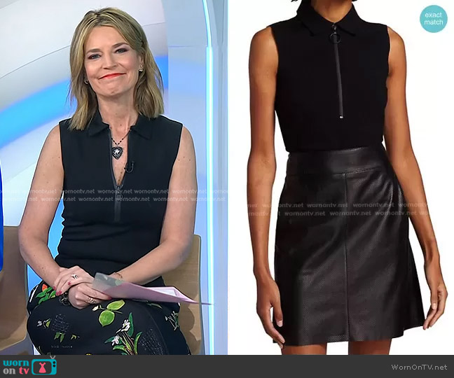 Akris Punto Sleeveless Front Zip Polo Shirt worn by Savannah Guthrie on Today