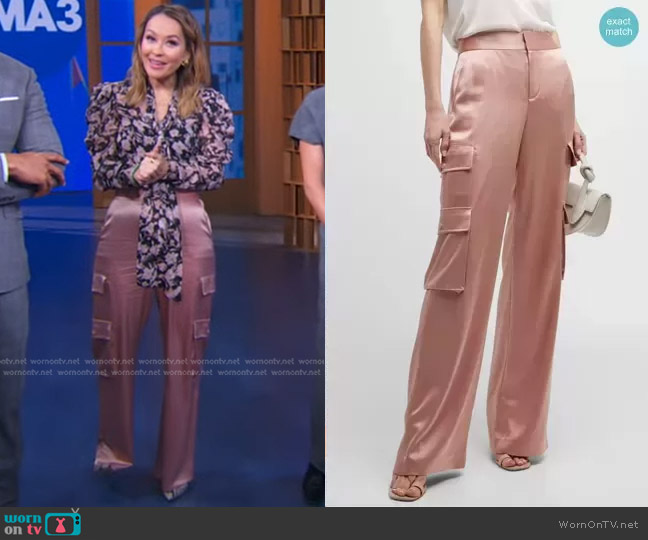 Alice + Olivia Hayes High-Waist Wide-Leg Cargo Pants worn by Eva Pilgrim on Good Morning America