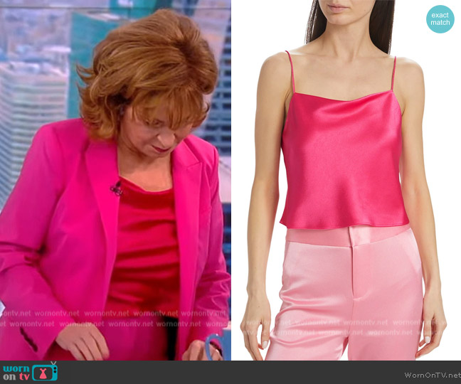 Alice + Olivia Harmon Cropped Draped Slip Tank worn by Joy Behar on The View