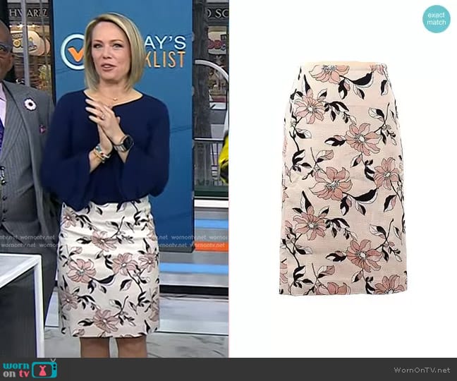 Ann Taylor Floral Pencil Skirt worn by Dylan Dreyer on Today