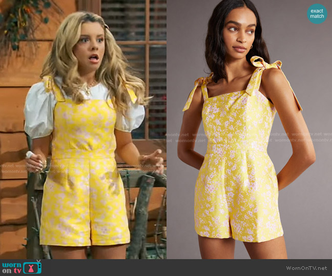 Hutch Jacquard Romper worn by Destiny Baker (Mallory James Mahoney) on Bunkd