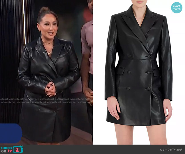 Bcbgmaxazria Faux Leather Blazer Dress worn by Adrienne Houghton on E! News