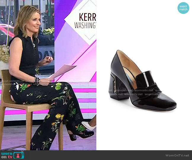 Prada Block Heel Loafer Pump worn by Savannah Guthrie on Today
