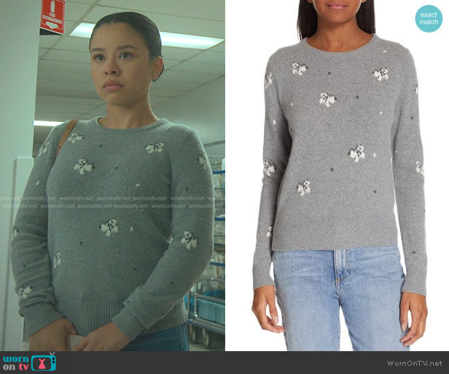 La Vie Rebecca Taylor Butterfly Wool Blend Sweater worn by Mariana Foster (Cierra Ramirez) on Good Trouble