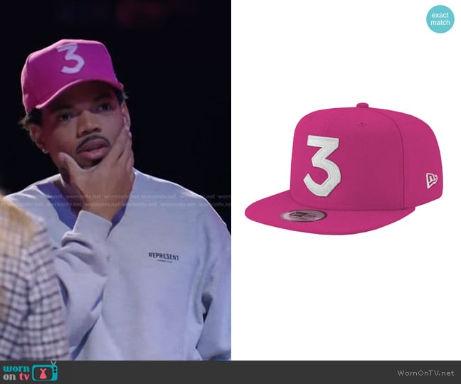 Chance the Rapper Chance 3 New Era Cap in Beetroot Purple/White worn by Chance the Rapper on The Voice