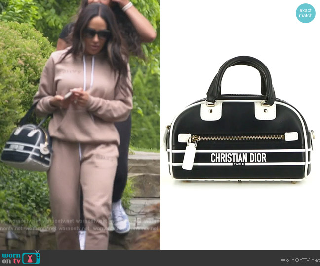 Christian Dior 2020 pre-owned Vibe mini bowling bag worn by Melissa Gorga on The Real Housewives of New Jersey