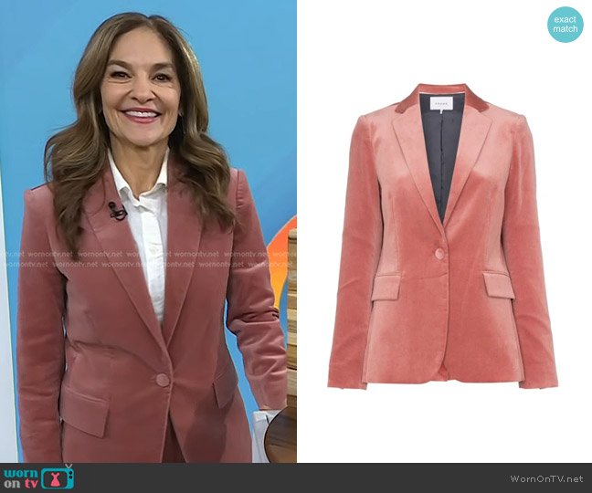 Frame Cotton-Blend Velvet Blazer worn by Joy Bauer on Today