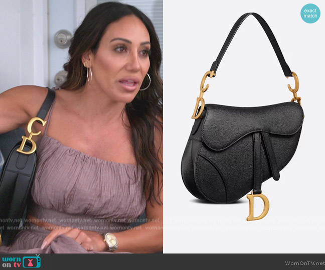 Dior Saddle Bag with Strap worn by Melissa Gorga on The Real Housewives of New Jersey