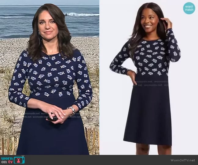 Draper James Floral A-Line Sweater Dress worn by Maria Larosa on Today