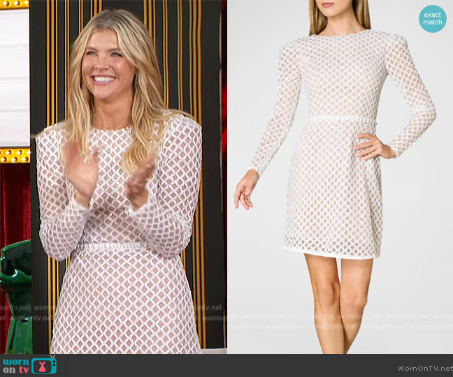 Dress the Population Collins Lattice Sequin Long-Sleeve Sheath Dress worn by Amanda Kloots on The Talk