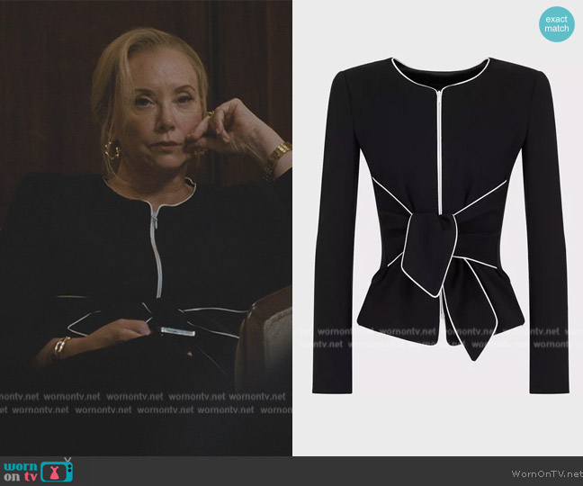 Emporio Armani Milano-Stitch Jacket with Oversized Bow worn by (J. Smith-Cameron) on Succession