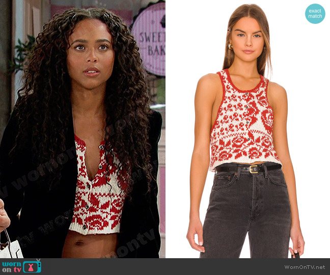 Free People Rosie Vest worn by Talia Hunter (Aketra Sevellian) on Days of our Lives