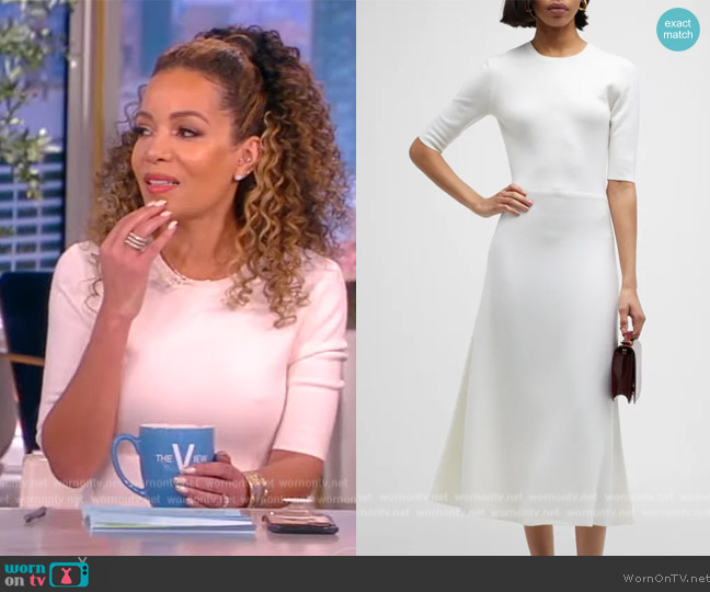 Gabriela Hearst Seymore Cashmere Rib Midi Dress worn by Sunny Hostin on The View