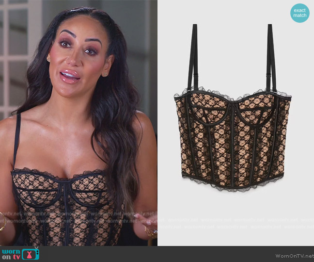 Gucci GG Net Bustier Tank worn by Melissa Gorga on The Real Housewives of New Jersey