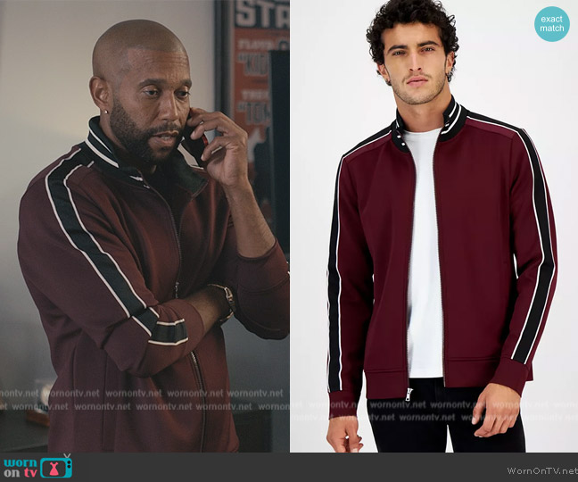 INC International Concepts Neoprene Track Jogger Jacket worn by (Brooklyn McLinn) on Bel-Air